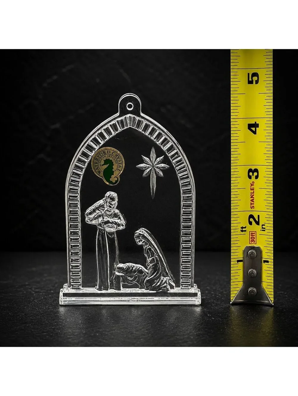 Vtg Waterford Crystal Holy Family Nativity Ornament 1st Edition Ireland In Box